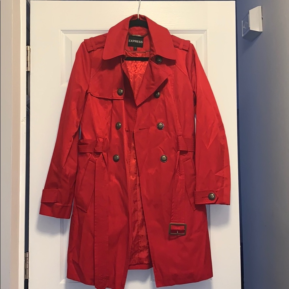 Red Belted Raincoat